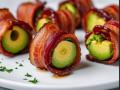 Avocado wrapped bacon bite