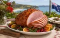 Sugar-free glazed Christmas ham on a New Zealand holiday table
