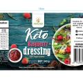Nutritional values for Frenchies Keto Raspberry Dressing, showcasing low-carb, keto-friendly ingredients with a balance of healthy fats, minimal sugars, and essential nutrients per serving.
